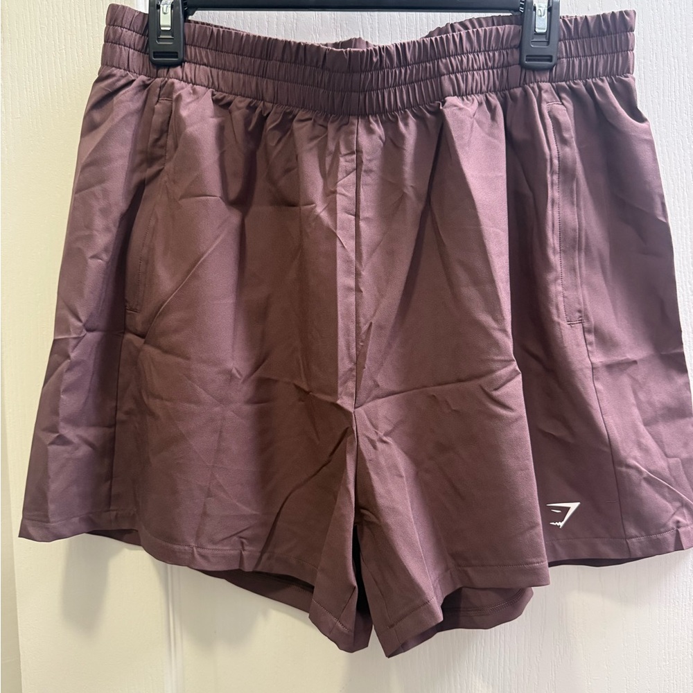 Gymshark Woven Pocket Athletic Mauve Shorts Lightweight Elastic Waist